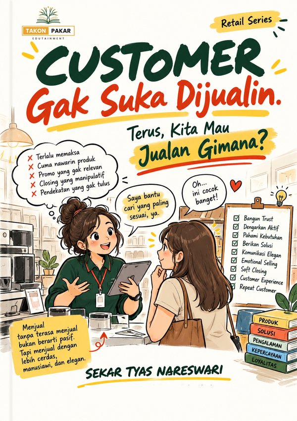Sampul buku CUSTOMER GAK SUKA DIJUALIN. karya Sekar Tyas Nareswari