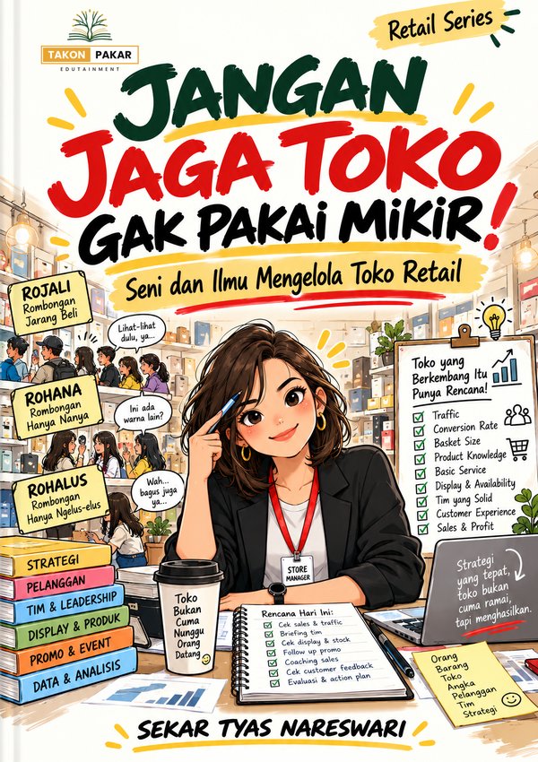 Sampul buku JANGAN JAGA TOKO GAK PAKAI MIKIR! karya Sekar Tyas Nareswari